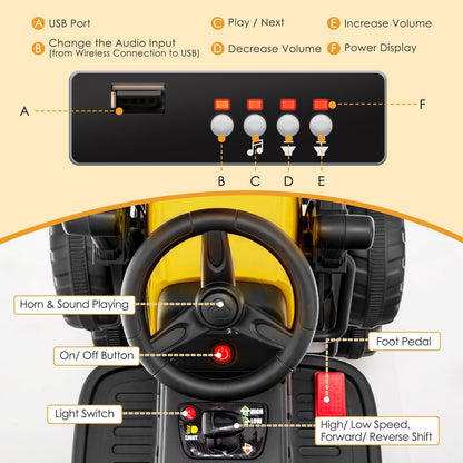 12V Battery Powered Kids Ride on Road Roller with 2.4G Remote Control