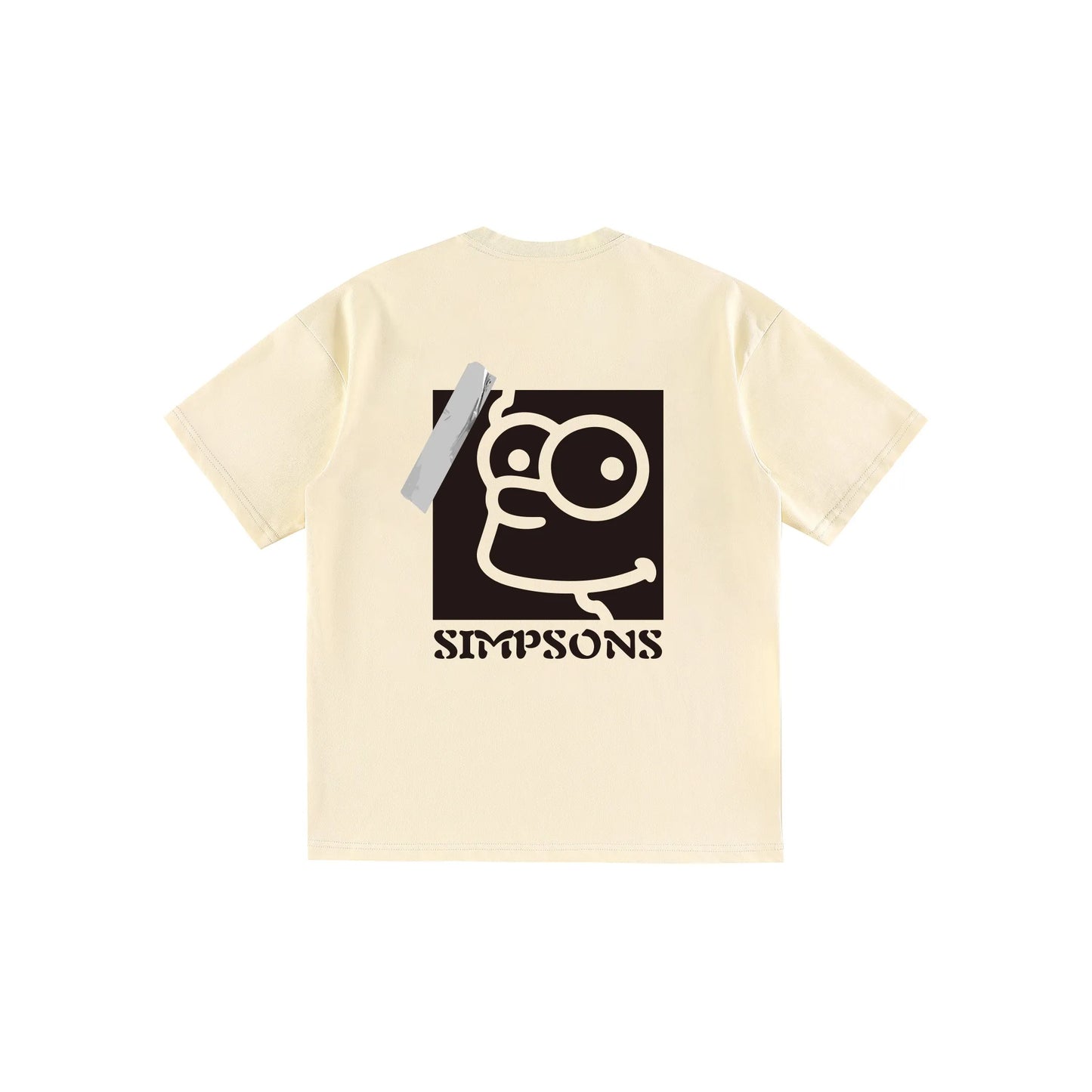 The Simpsons© - Fun Tape Symbols -  3D Letter Print Cartoon - Loose-Fit   Short-Sleeve T-Shirt