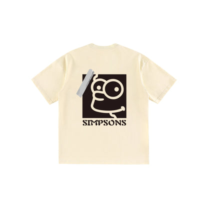 The Simpsons© - Fun Tape Symbols -  3D Letter Print Cartoon - Loose-Fit   Short-Sleeve T-Shirt
