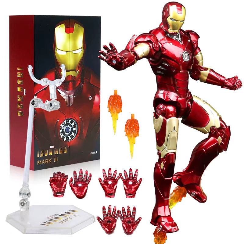 LED Light Iron Man 7" Movie Action Figure Tony Stark Legends Toys