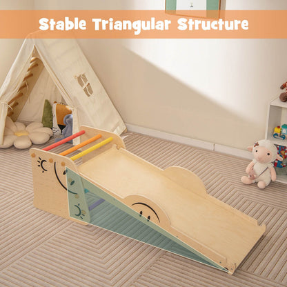 Indoor Climbing Toys for Kids Wooden Climber Set with Step Stool