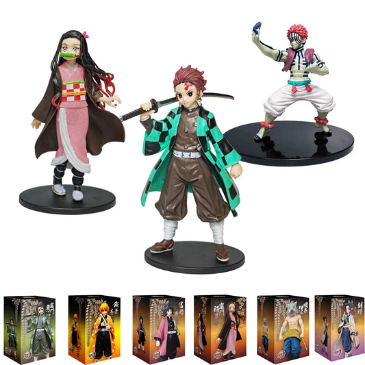 Ultimate Anime Demon Slayer Action Figures Set - Kamado Tanjirou, Nezuko, Zenitsu & Inosuke PVC Collectibles