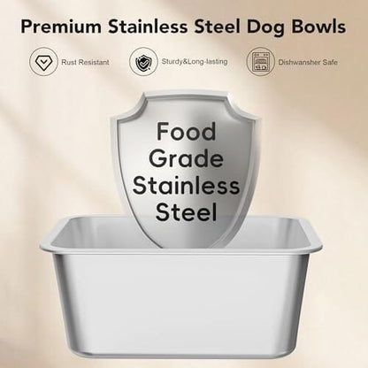 10L Stainless Steel Dog Water Bowl  Spill-Proof Slow Feeder for Messy Drinkers