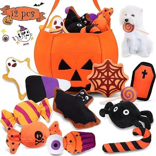 12 Pcs Halloween Pumpkin Set Halloween Dog Toys
