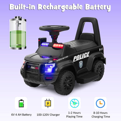 6V Kids Ride on Police Car with Side Megaphone