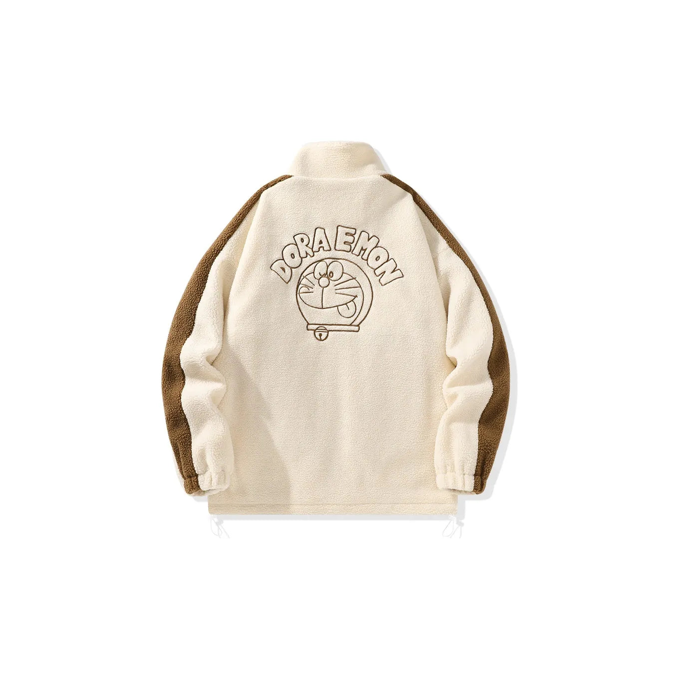 Doraemon© - Sherpa Fleece Robot Cat Embroidery - Utility Pocket Design - Fleece-Lined Thickened Jacket