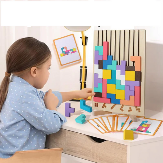 TetriMind™️- Montessori Wooden Tetris