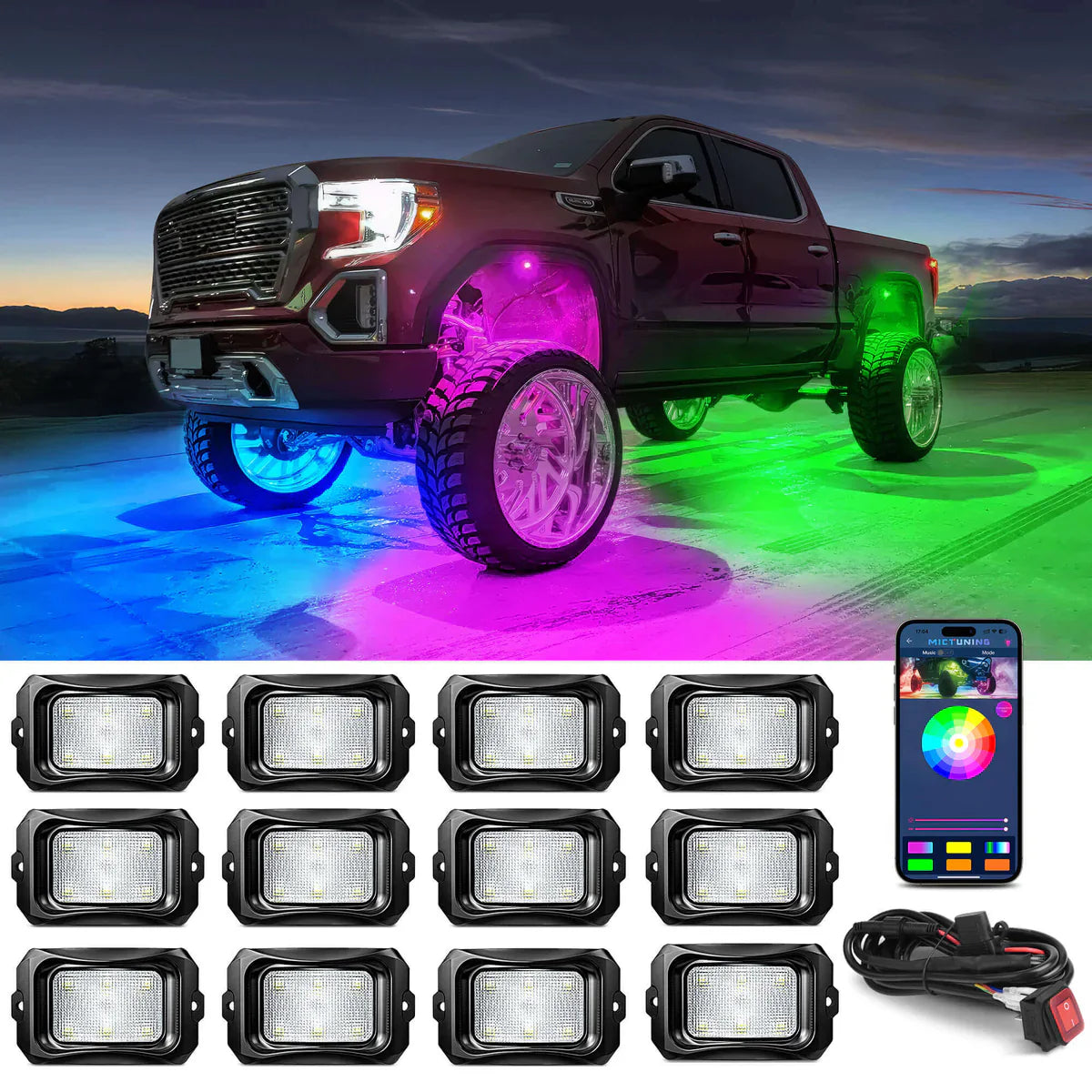 LitGlow Pro RGB IC Rock Light Kit (2-24 Pods)