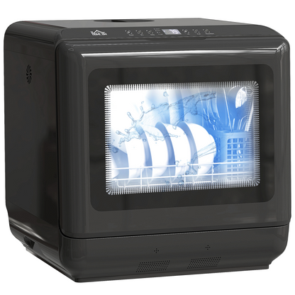 Compact Dishwasher: Dual Supply, 6 Programs, 70°C Sanitization