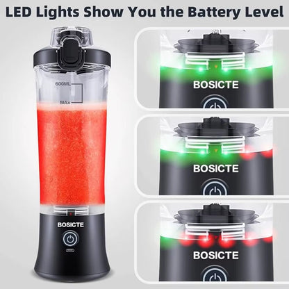 4000Mah Portable Juicer Mixer Cup 600ML with 6 Blades