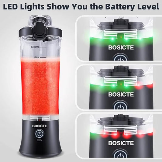 4000Mah Portable Juicer Mixer Cup 600ML with 6 Blades
