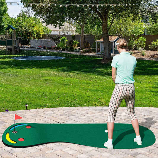 Golf Putting Green Set with 3 Putting Cups 1 Flag and Golf Hole Covers