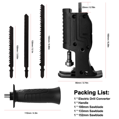 Electric Reciprocating Saw Portable : Wood Cutter Electric Drill Attachment