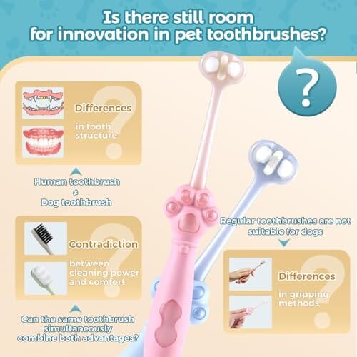 2-Pack 3-Sided Dog Toothbrush
