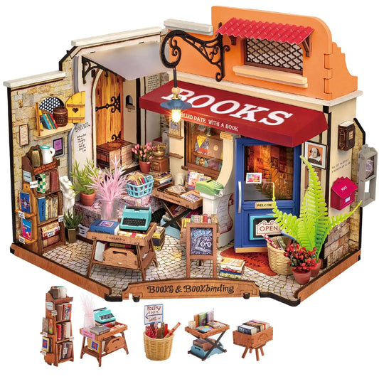Miniature House Kit DIY Dollhouse with LED for Adults & Kids