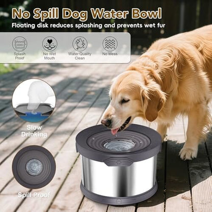 2.6 Gallon/10L Large Capacity Spill-Proof Dog Bowls