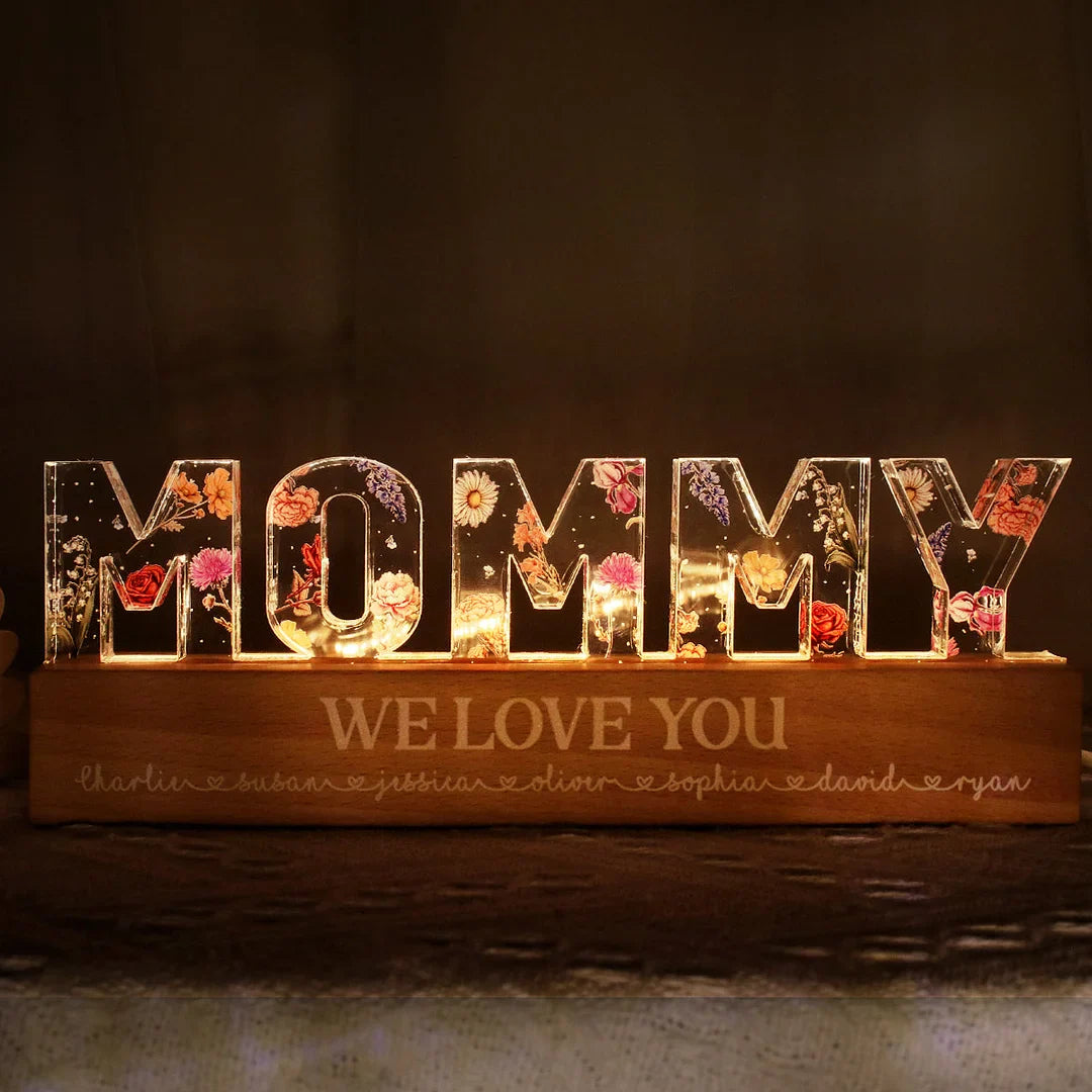 Flower Printed LED Night Light for Mom