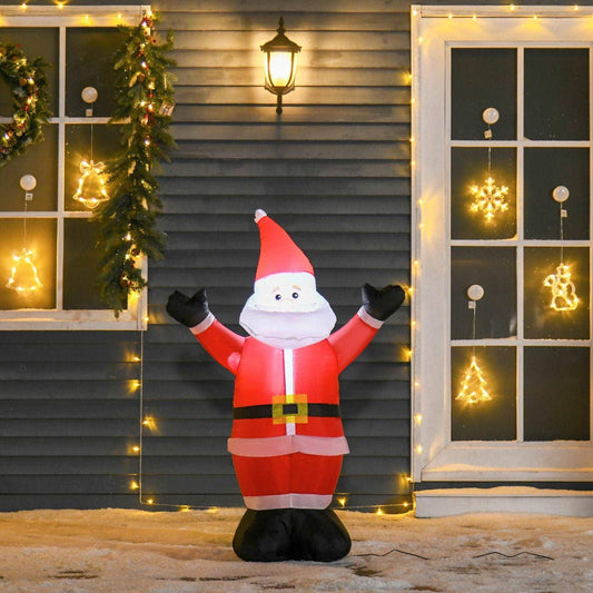 1.2m Inflatable Christmas Santa Claus Xmas Decoration 3 LED Holiday Air Blown Yard Outdoor Décor-Red