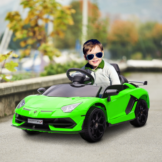 Lamborghini Aventador 12V Kids Electric Ride-On Car - Green, Fun & Stylish!
