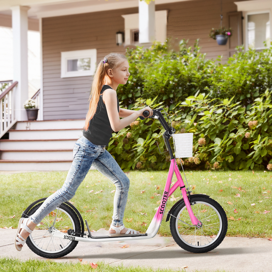 Adjustable Kids Kick Scooter with Dual Braking