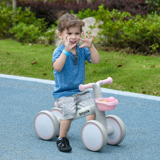 AIYAPLAY Adjustable Pink Balance Bike for Toddlers 1-3 Years - Safe & Fun!