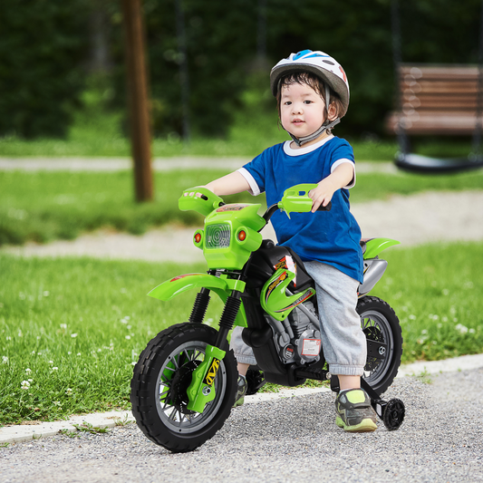 Adventure Green 6V Electric Motorbike for Kids Ages 3-6