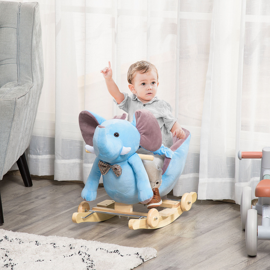 2-in-1 Rocking Horse Elephant with Music for Kids