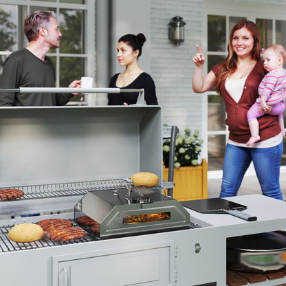 Portable BBQ Pizza Oven with Thermometer