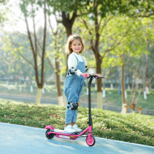 AIYAPLAY Youth Electric Scooter with Dual Brakes & Colorful Lights