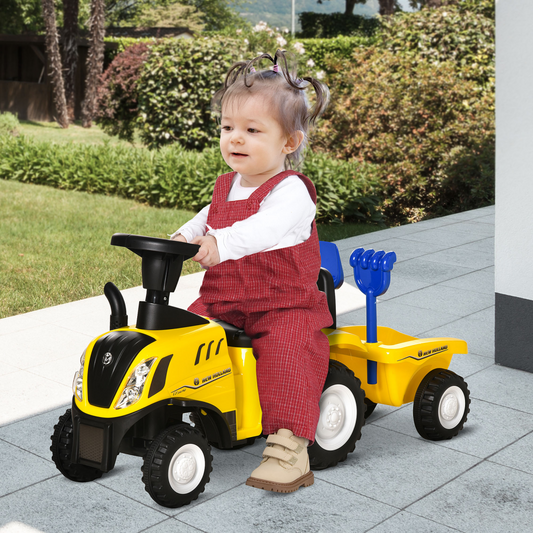 Yellow Foot-to-Floor Tractor Walker & Slider for 12-36 Months