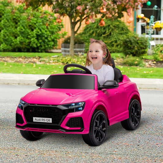 Pink Audi RS Q8 Kids Electric Ride-On Car with Remote Control