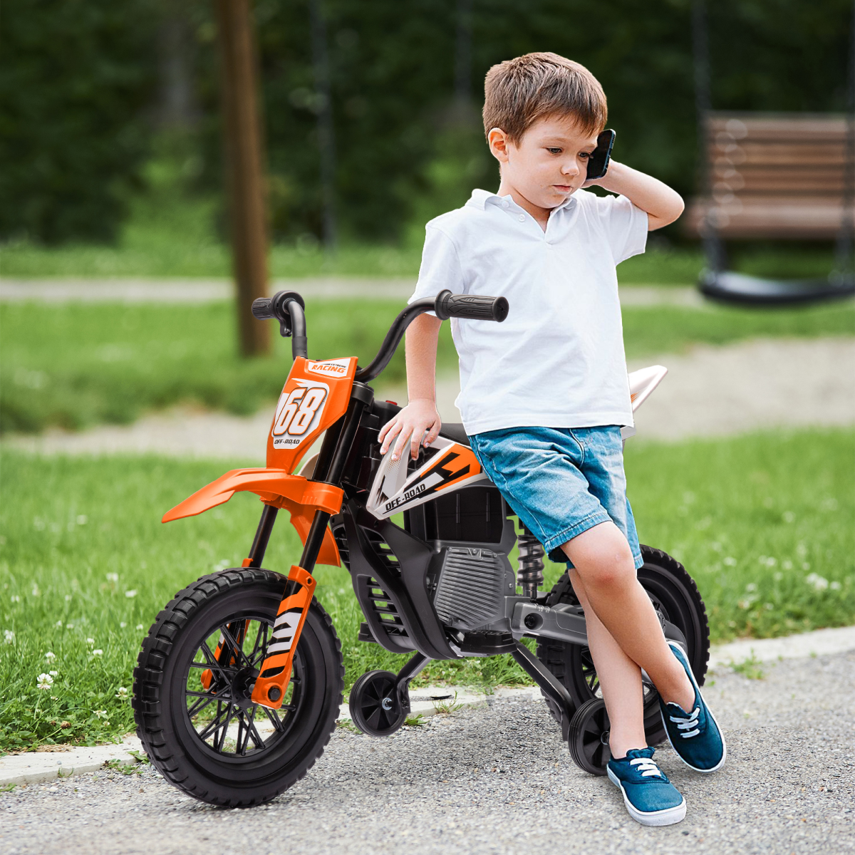 AIYAPLAY 12V Kids Electric Motorbike with Music