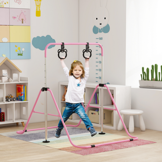 Adjustable Pink Kids Gymnastics Bar