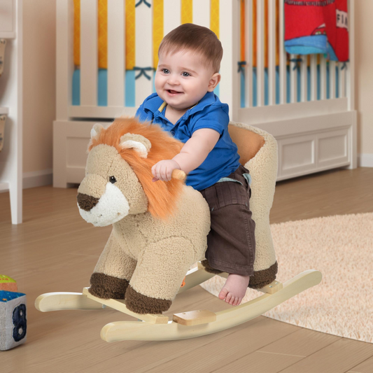 Roaring Fun: Plush Lion Rocker with Sound