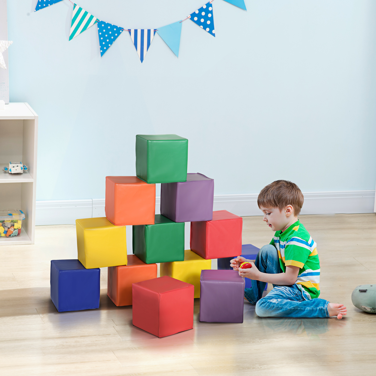 12-Piece Soft Play Foam Blocks for Kids