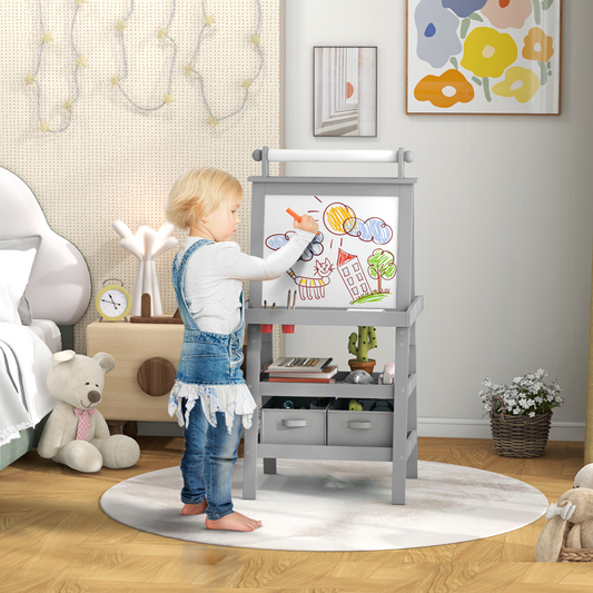 AIYAPLAY 3-in-1 Kids Art Easel: Double-Sided