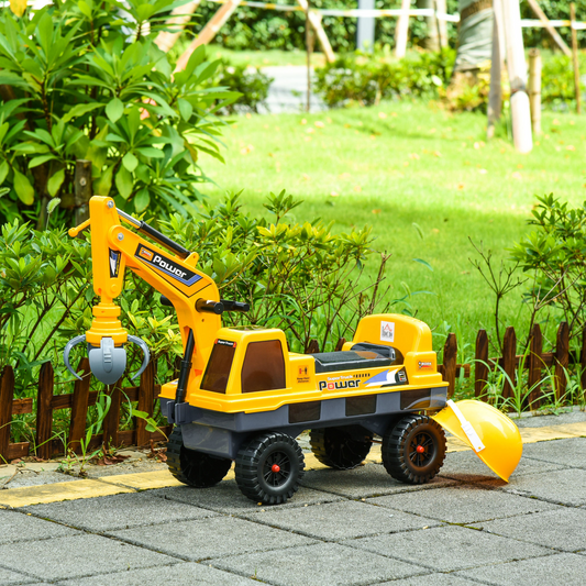 Yellow Excavator Digger Toy for Kids 2-3 Years