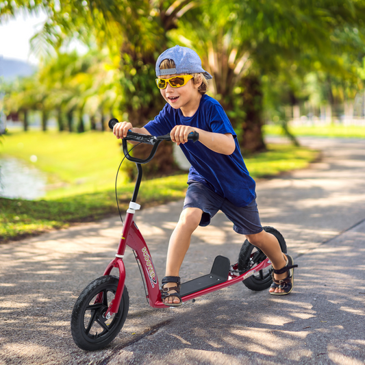 Red Push Scooter for Kids Stunt Bike with 12"