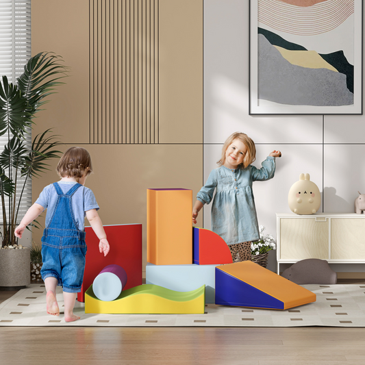 Colorful 7-Piece Kids Soft Foam Puzzle Play Blocks