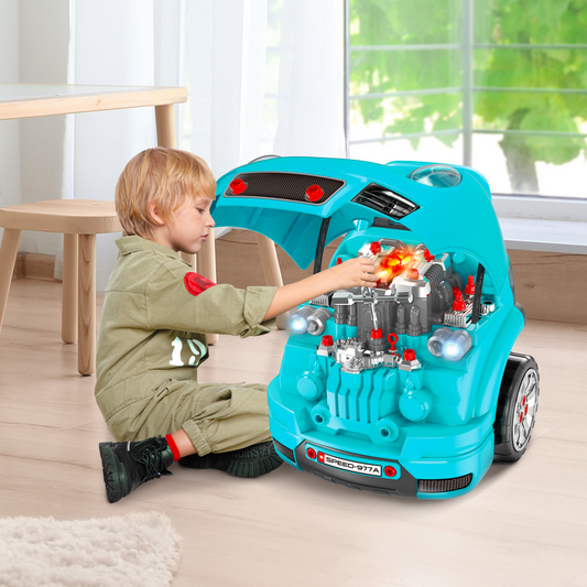 Ultimate DIY Kids Truck Engine Toy Set – Teal Green