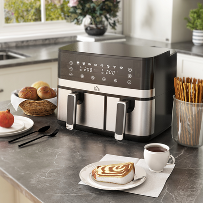 Dual Zone 8.5L Air Fryer - Cook Two Dishes Effortlessly!