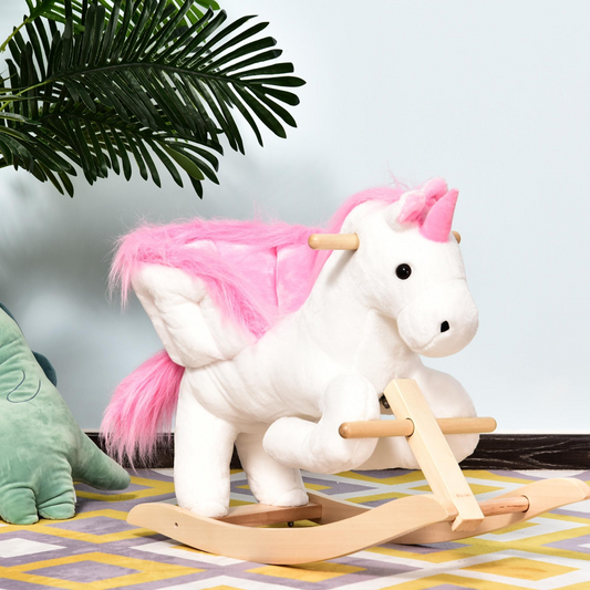 Enchanting Plush Unicorn Rocking Horse - Ride On