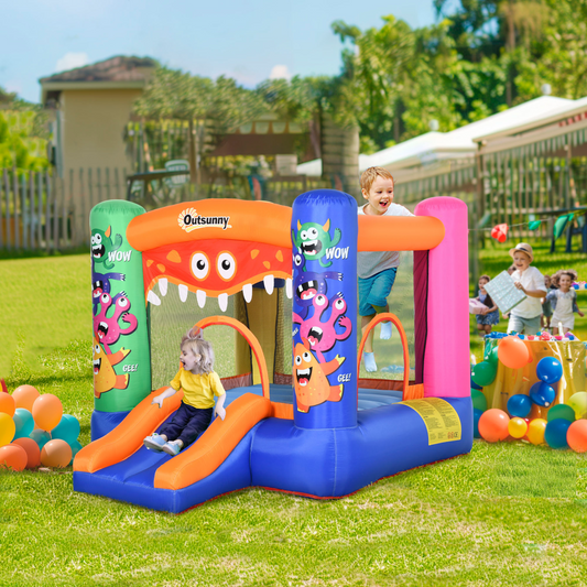 Inflatable Bouncy Castle with Slide & Basketball Fun