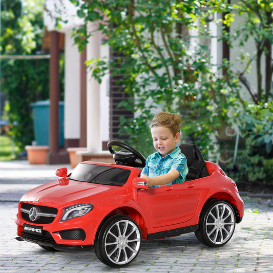 Mercedes Benz Kids Ride-On Car with Remote Control, Music & Lights - Red