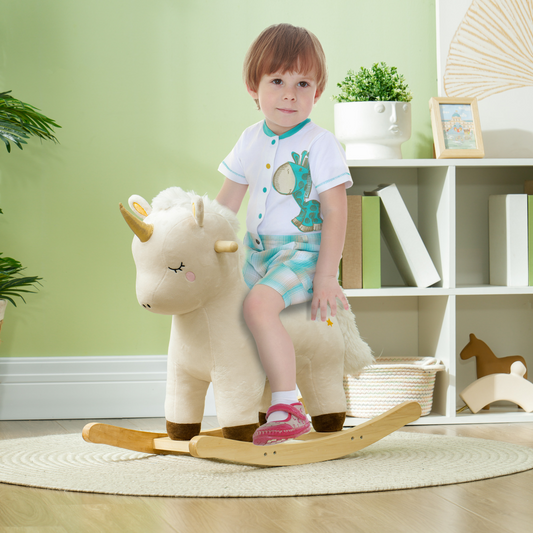 AIYAPLAY Unicorn Rocking Horse with Sounds for Ages 2-4