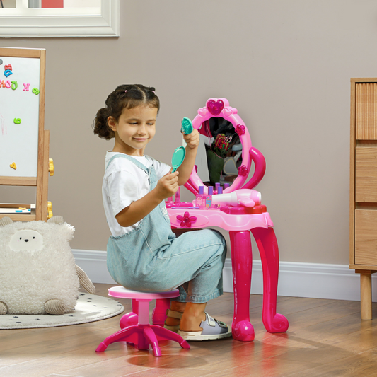 AIYAPLAY Kids Vanity Set Stool & 15 Glam Accessories