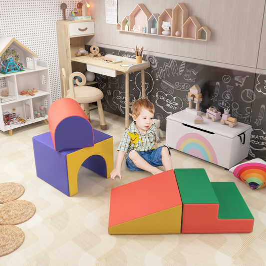4-Piece Soft Play Set With Safe Foam Blocks for Toddler
