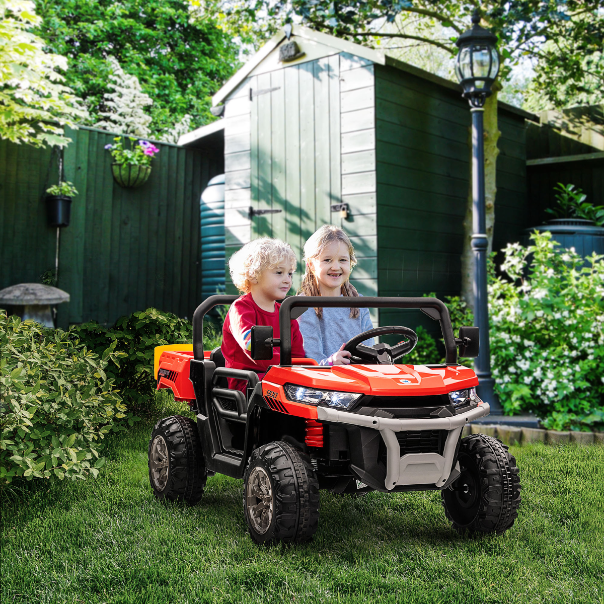 Adventure Duo Electric Two-Seater Kids Truck with Remote - Red