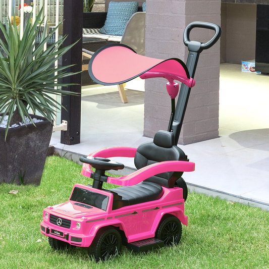 Mercedes G350 Ride-On Sliding Car Stroller for Kids - Pink