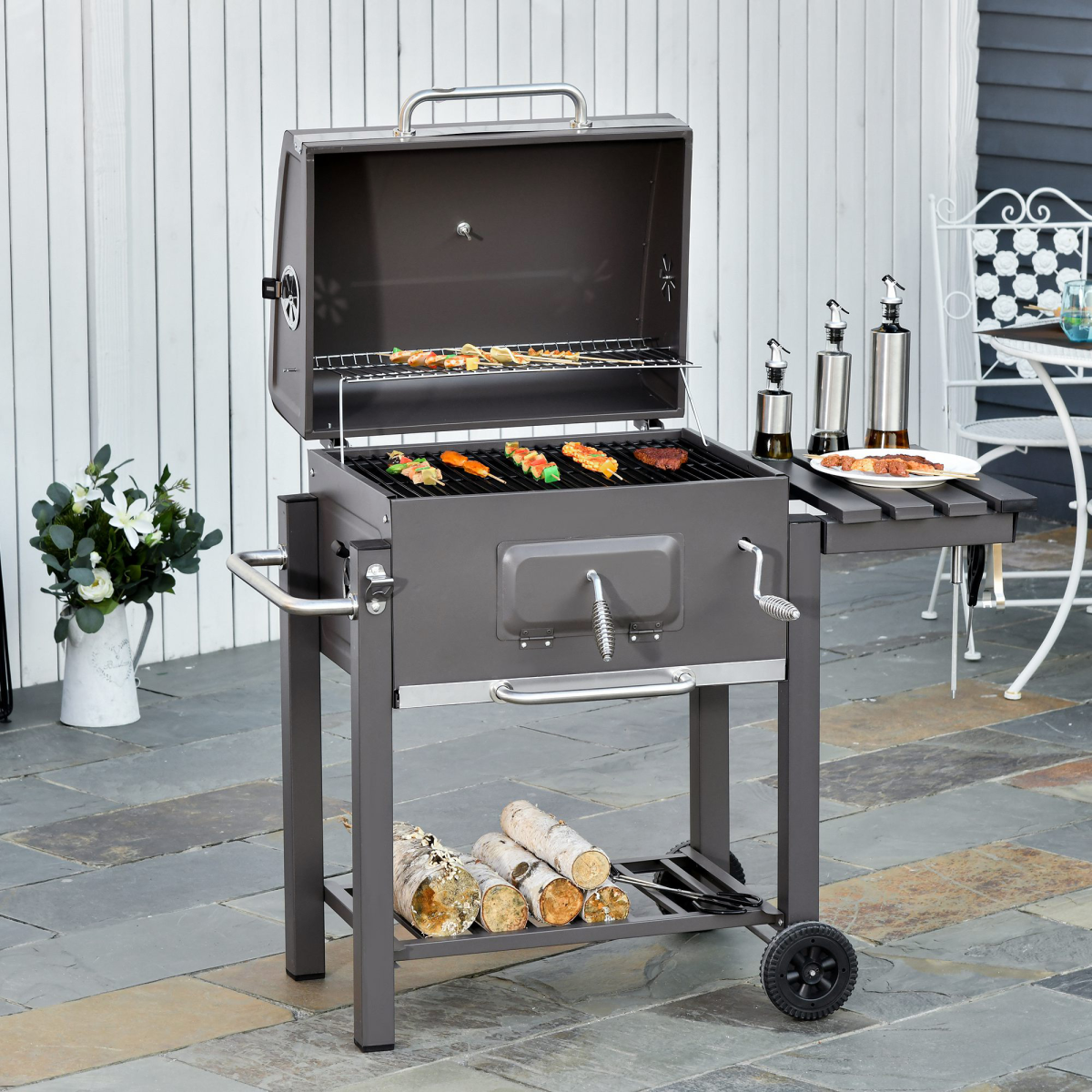 Ultimate Charcoal Grill Trolley with Easy Mobility
